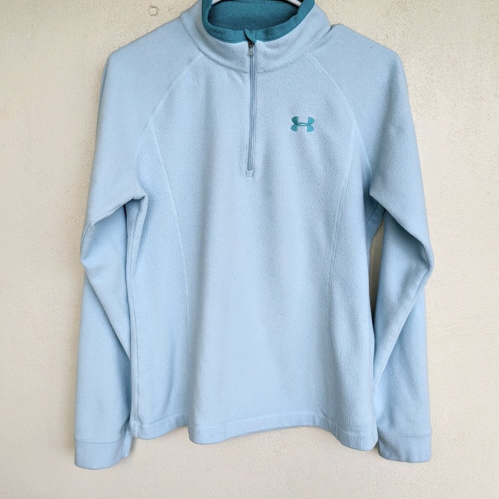 UNDER ARMOUR Women's Fleece Jacket 1/4 Zip Size MD Blue